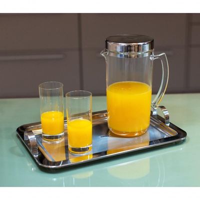 Jarra De Suco 2 Litros Com Tampa Inox água Saborizada Servir Mesa Refresco Bebidas Drinks Grande