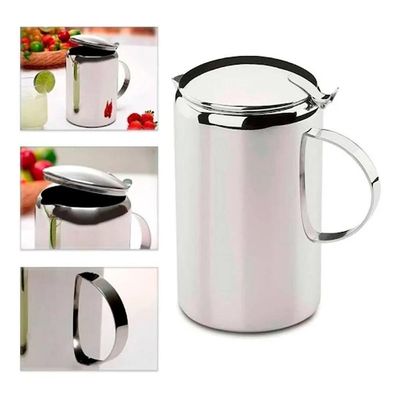 Jarra De Suco Inox 1,8 Litros Com Tampa água Bebidas Servir Mesa Posta Chá Café Bar Garrafa