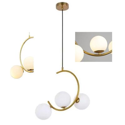 Lustre Pendente Luminaria Meia Lua Enfeite Luxo Decoraçao Sala Quarto Cozinha Casa Recepçao Comercia