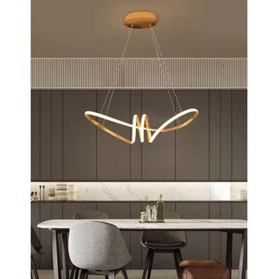 Lustre Luminaria Aneis Infinito Arco 3 Em 1 Led Pendente Decoraçao Iluminaçao Moderno Ambiente Recep