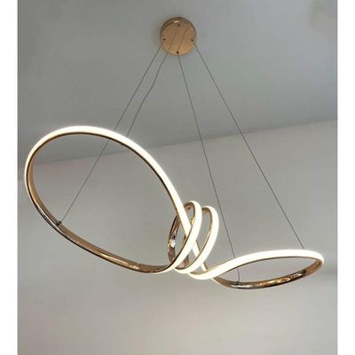 Lustre Luminaria Aneis Infinito Arco 3 Em 1 Led Pendente Decoraçao Iluminaçao Moderno Ambiente Recep