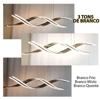 Lustre Luminaria Pendente Luxo Molecular Dna 76w Super Led Iluminaçao Decoraçao Espiral Teto Sala Co