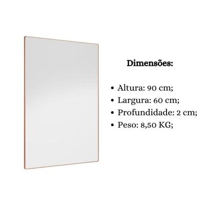 Espelho Decorativo Star Com Moldura Cor: Cobre Rosê