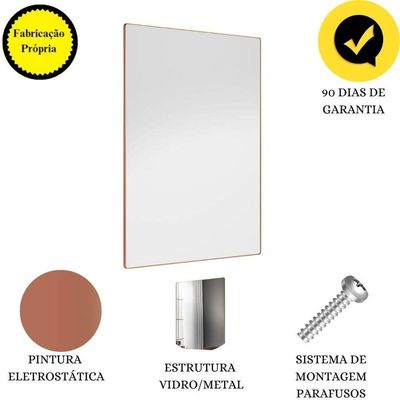 Espelho Decorativo Star Com Moldura Cor: Cobre Rosê