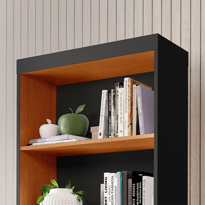 Estante Para Livros 5 Prateleiras Viena Rofemar Móveis Preto - Nature
