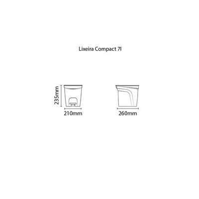 Lixeira Tramontina Basic Compact Em Polipropileno Branco Com Haste Em Aço Galvanizado 7 L Tramontina