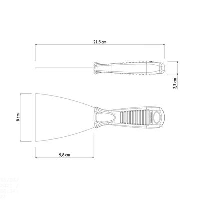 Espátula Flexível 8 Cm Tramontina Em Aço Carbono Com Cabo De Polipropileno Tramontina