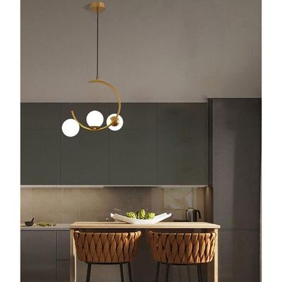 Luminaria Pendente Lustre Meia Lua Enfeite Luxo Sala Quarto