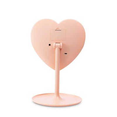Espelho De Mesa Com Led Coração Rosa
