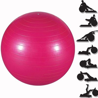 Bola De Pilates Yoga Funcional Lorben Com Bomba Suporta Até 150 Kg Rosa
