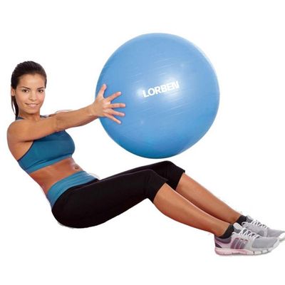 Bola De Pilates Yoga Funcional Lorben Com Bomba Suporta Até 150 Kg Azul