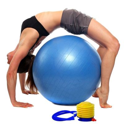 Bola De Pilates Yoga Funcional Lorben Com Bomba Suporta Até 150 Kg Azul