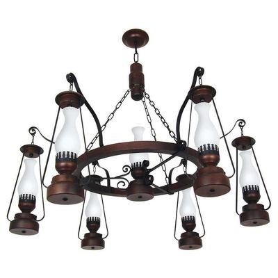 Lustre Lampião Envelhecido 7 Lâmpadas 887E