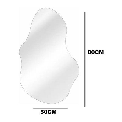 Espelho Orgânico Luxo Decorativo De Parede Quarto Sala Banheiro 80 X 50 Grande