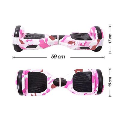 Hoverboard Overboard Skate Elétrico Led Rosa Camuflado
