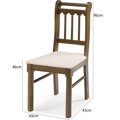Conjunto Sala De Jantar Madeira Maciça 6 Cadeiras Mv Outlet Castanho