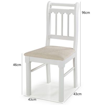 Conjunto Sala De Jantar Madeira Maciça 4 Cadeiras Mv Outlet Branco