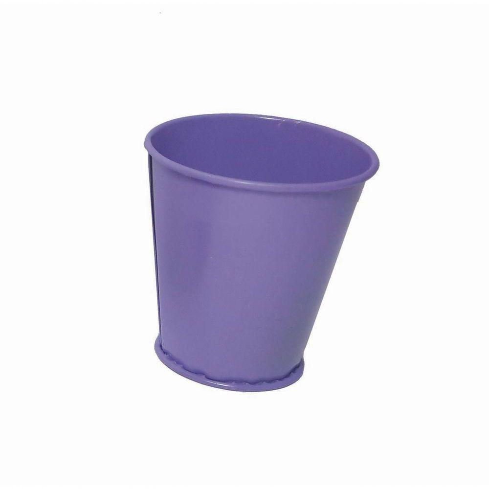 Balde Cachepot De Metal Para Mesa Mini Lilas Kit Com 12