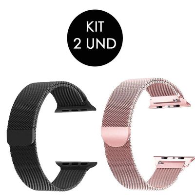 Kit 2 Pulseiras Magnetica Relógio Smartwatch Ima Smartband