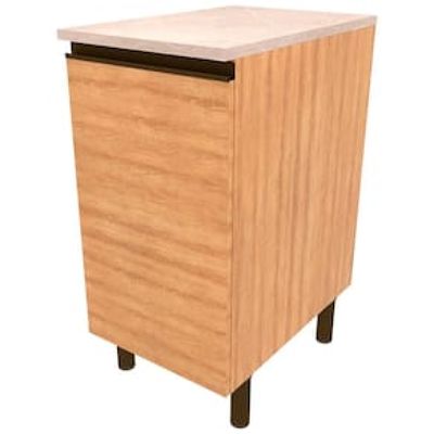 Balcão Bartira Cristal MDP 15mm com 1 Porta e 1 Prateleira - 40cm de largura Bege