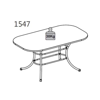 Mesa de Sala Jantar 1547 Aço c/Tampo Madeirado 160x90cm Freijo c/ Preto - Carraro