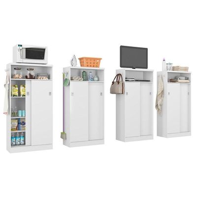 Armário Multiuso Lavanderia 528 c/ 2 Portas de Correr Freijo - Carraro