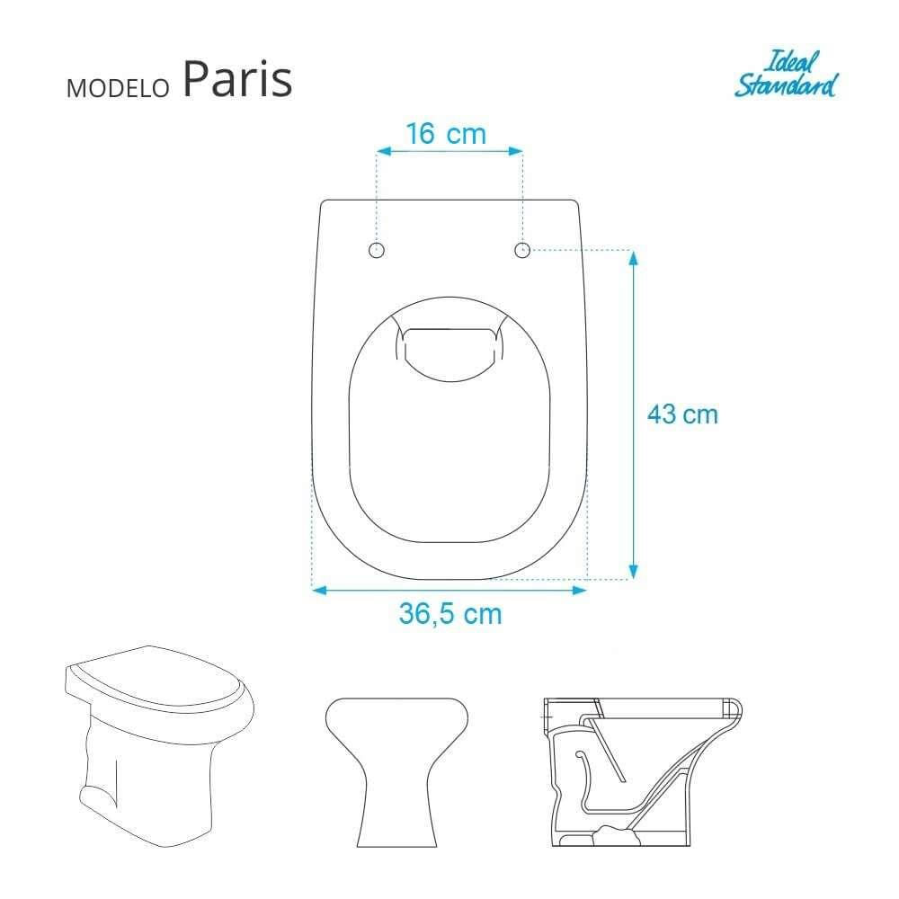 Assento Sanitário Laqueado Soft Close Paris Verde Amazonia (Verde Escuro) para vaso Ideal Standard