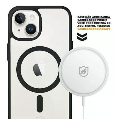 Kit Capa Magsafe Preta e Pelicula Ultra Glass Preta para iPhone 15 - Gshield