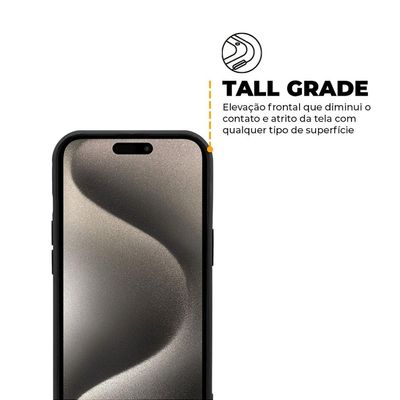 Kit Capa Symetric Preta e Pelicula Coverage 5D Pro Preta para iPhone 15 - Gshield