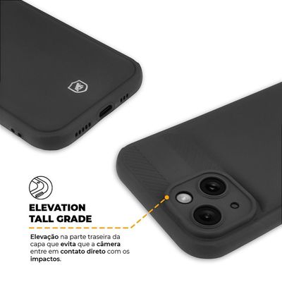 Kit Capa Symetric Preta e Pelicula Coverage 5D Pro Preta para iPhone 15 - Gshield