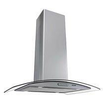 Coifa Ilha 75Cm Vidro Curvo 3 Velocidades Inox Inox 110V