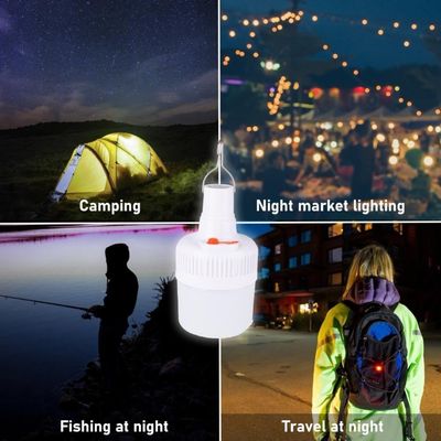 Lâmpada De Emergência Portatil Solar C- Bateria Para Acampamento Pesca