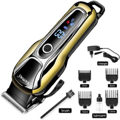 Maquina De Cortar Cabelo Sem Fio Turbo Profissional Km-1990