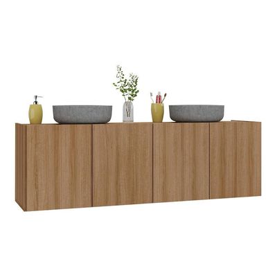 Gabinete De Banheiro 123,5cm Suspenso 4 Portas Multimóveis Mp5047 Rustic Rustic