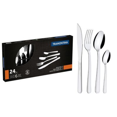 Kit - Faqueiro Plenus 6 Peças + 1 Faqueiro 24 Peças Buzios Inox - Tramontina