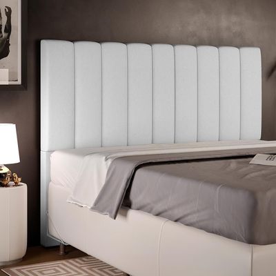 Cabeceira Cama Box Casal King 195 Cm Dália W01 Linho Cinza