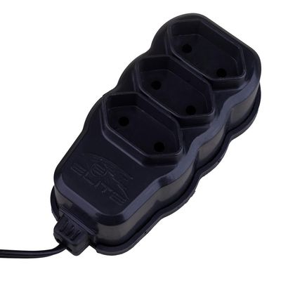 Extensão 3m 3 Tomadas 2P Elite Preta