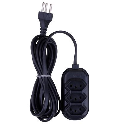 Extensão 3m 3 Tomadas 3P Elite Preta