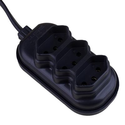 Extensão 3m 3 Tomadas 3P Elite Preta