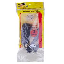 Extensão 2m 3 Tomadas 2P Elite Preta
