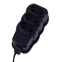 Extensão 2m 3 Tomadas 2P Elite Preta
