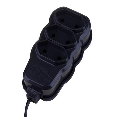 Extensão 2m 3 Tomadas 2P Elite Preta