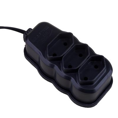Extensão 5m 3 Tomadas 2P Elite Preta