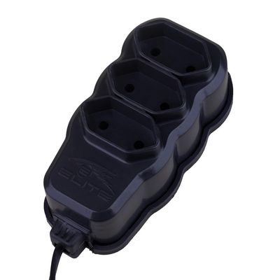 Extensão 5m 3 Tomadas 2P Elite Preta