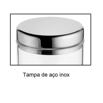 Pote Multiuso Tampa Inox Banheiro Casa Porta Condimentos 300ml Banheiro Porta Cotonete Organizador