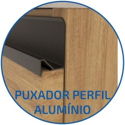 Balcão Bartira Cristal MDP 15mm com 2 Portas e 1 Prateleira - 80,1cm de largura Bege