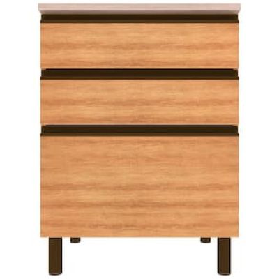 Balcão Bartira Cristal MDP 15mm com 3 Gavetas - 60cm de largura Bege