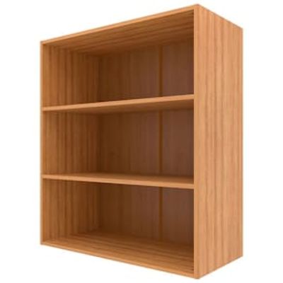 Armário Aéreo Bartira Cristal MDP 15mm com 2 Portas com Vidro e 2 Prateleiras - 80cm de largura Bege