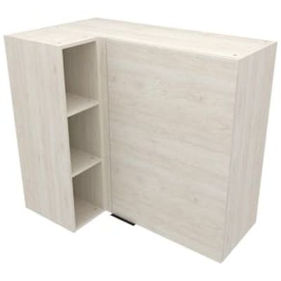 Armário Aéreo de Canto Bartira Cristal MDP 15mm com 1 Porta e 2 Prateleiras - 101,8cm de largura Bege Claro