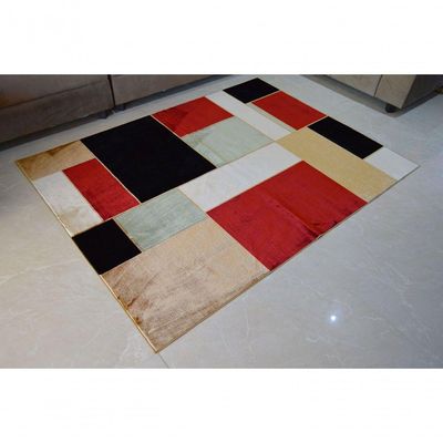 Tapete Veludo 1.00m X 1.50m Marbella Moderno Retangulos Rayza
